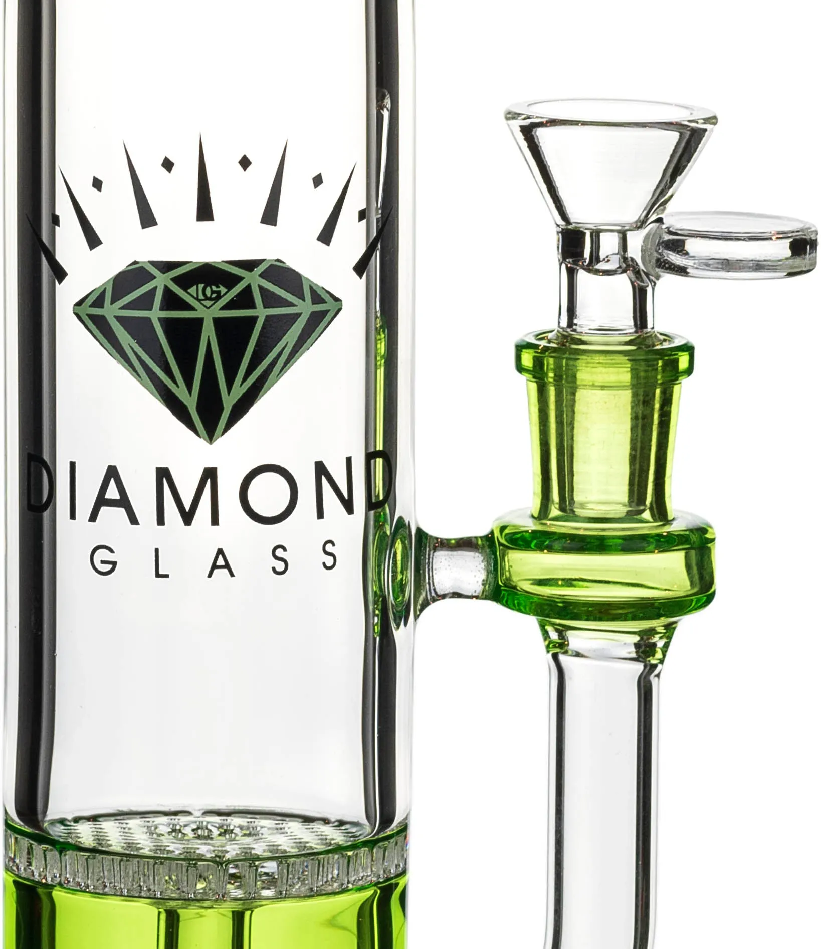 12 Showerhead to Honeycomb Skinny Neck Bong, by Diamond Glass (Free Banger included)