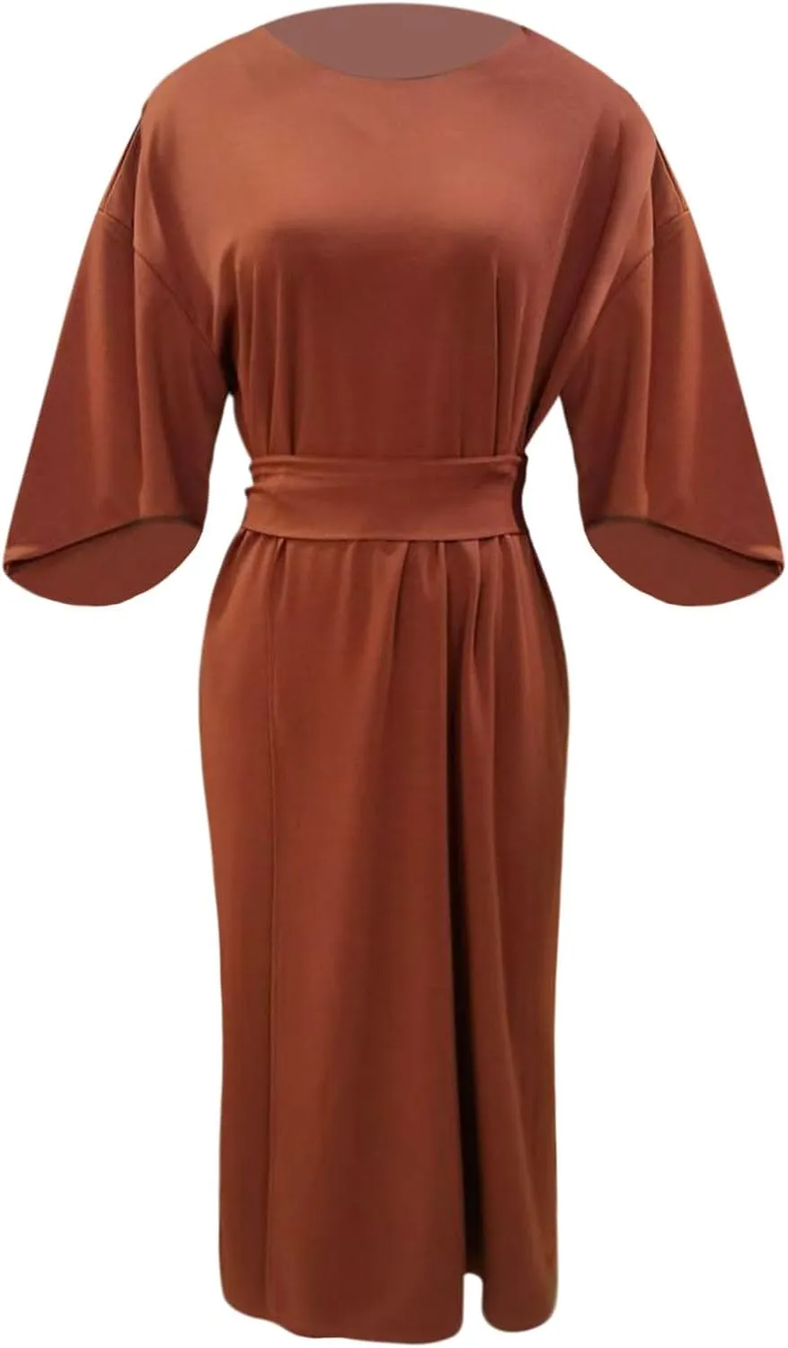2025 Dresses for Women Elegant Classy 3/4 Lantern Sleeve Solid Color High Waist A Line Flowy Formal Evening Gowns Dress