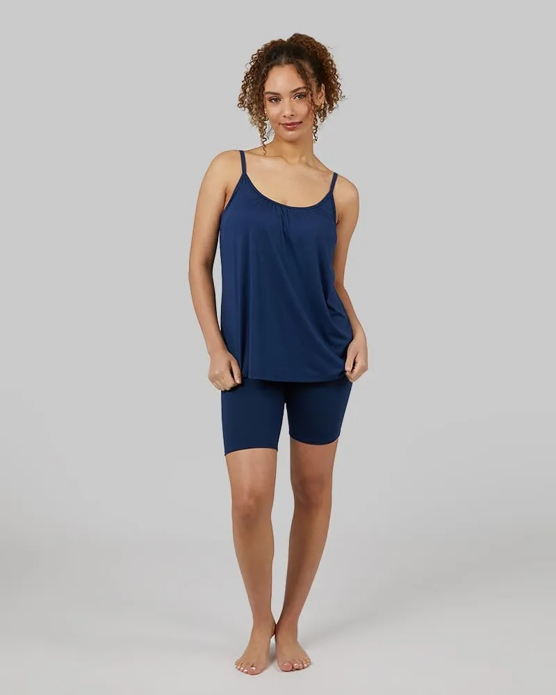 32 Degrees Women's Cool Flowy Bra Cami | with Built-in Cups | Relaxed Fit | Adjustable Spaghetti Strap
