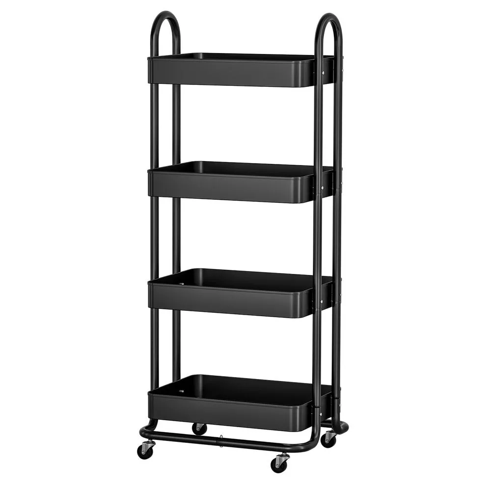 4 Tier Kitchen Cart with Lockable Wheels - Artiss Storage