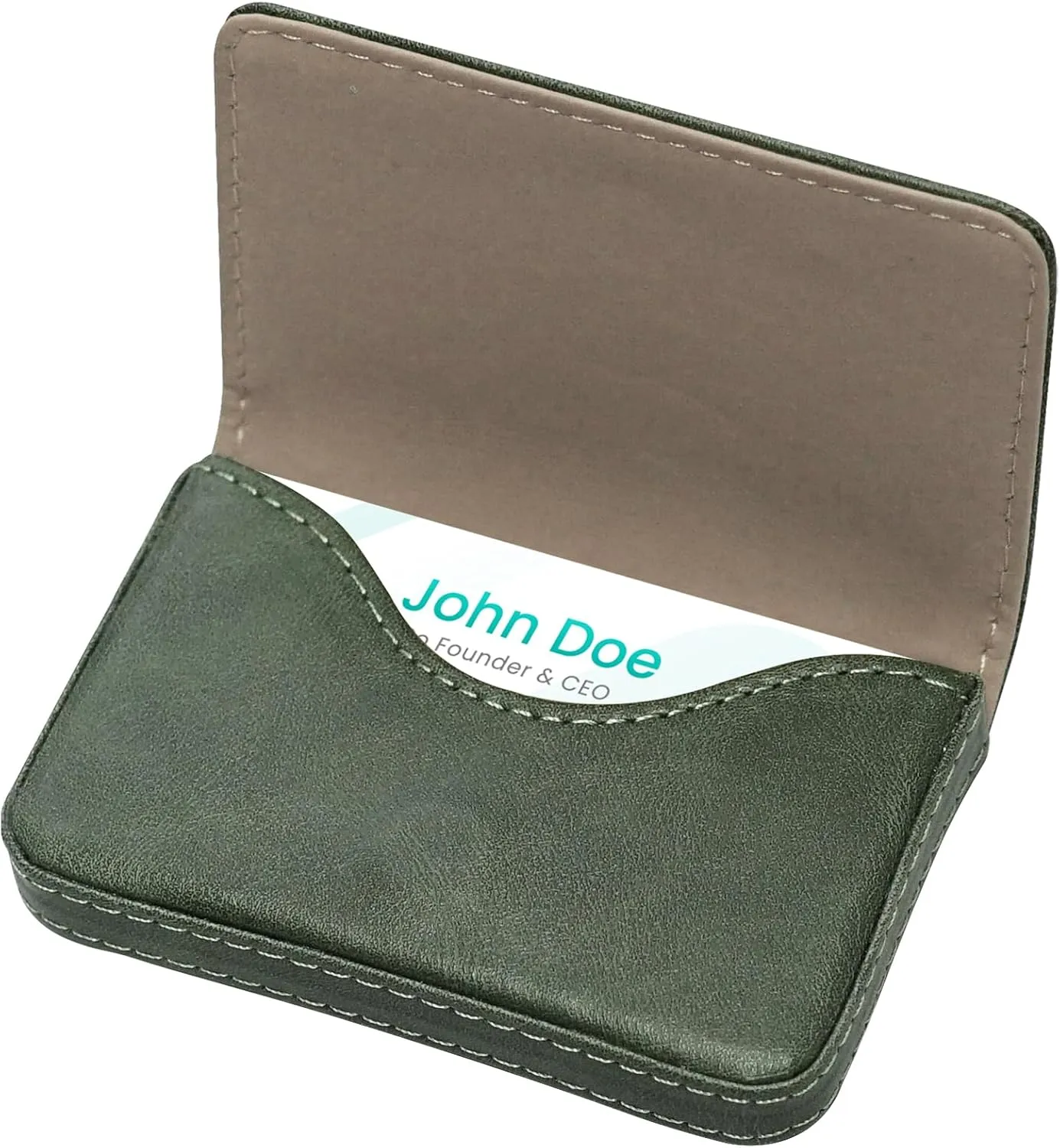 AI-DEE RFID Blocking Wallet - Minimalist Leather Business Credit Card Holder (12-Green)
