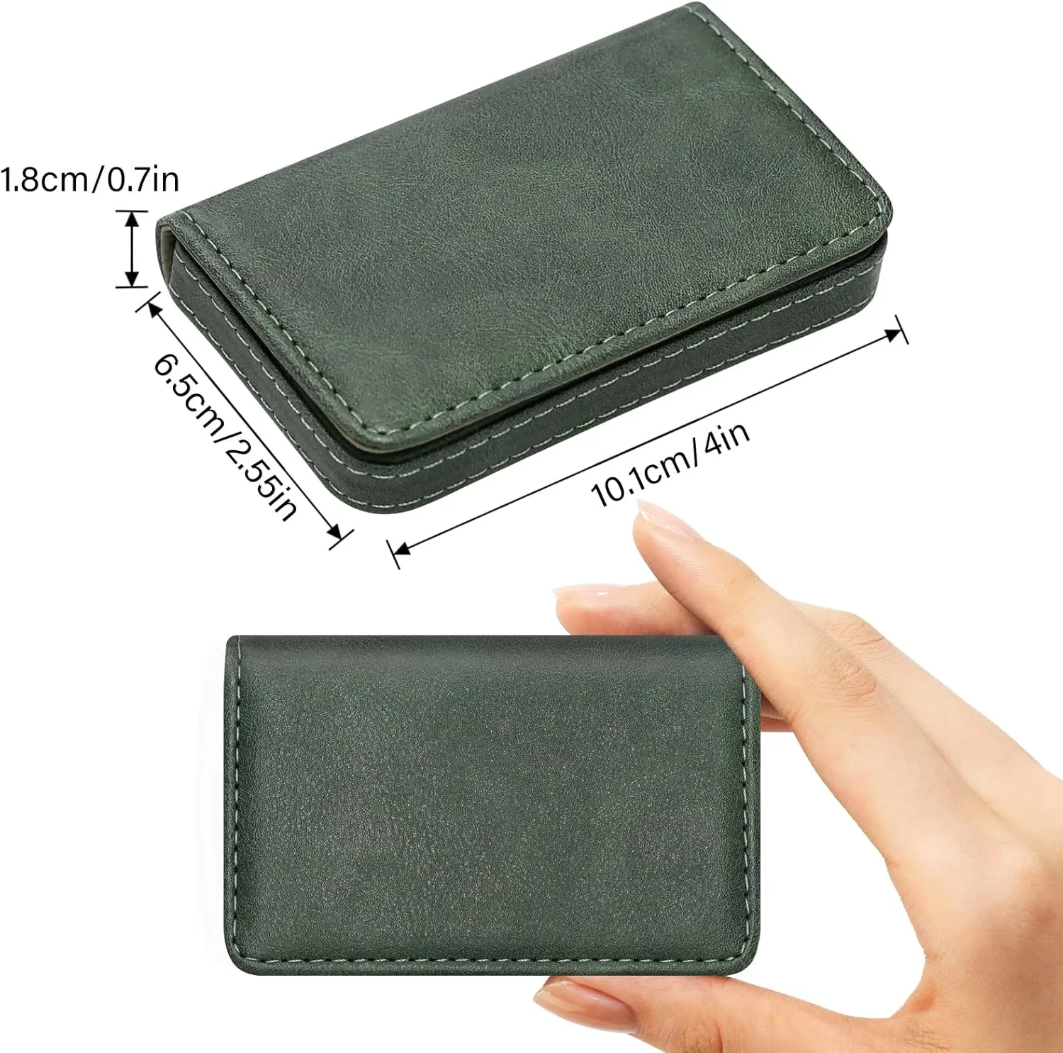 AI-DEE RFID Blocking Wallet - Minimalist Leather Business Credit Card Holder (12-Green)