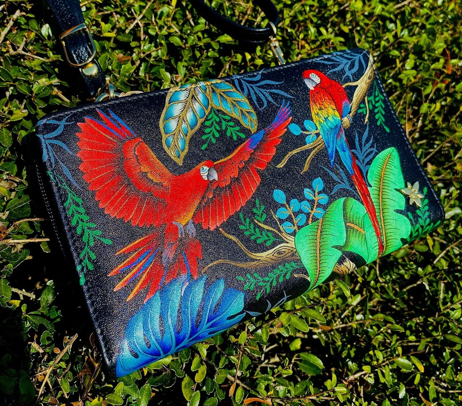 Anuschka Parrot Crossbody Wallet 1149 RFB