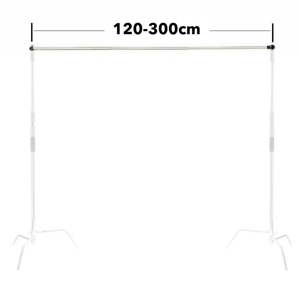 Backdrop Stand Telescopic Crossbar Rod (Extendable from 1.2m - 3m) - Silver