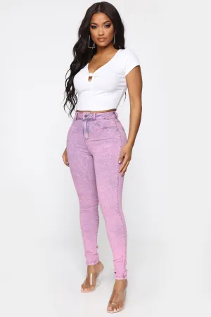 Bad Moves Acid Washed Jeans - Pink