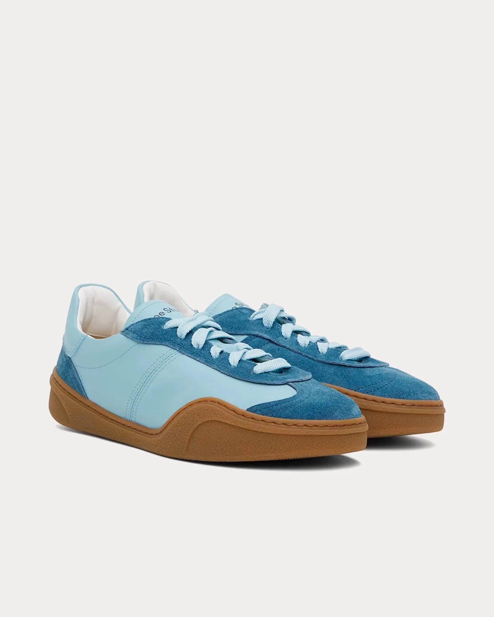 Bars Lace-Up Light Blue / Brown Low Top Sneakers