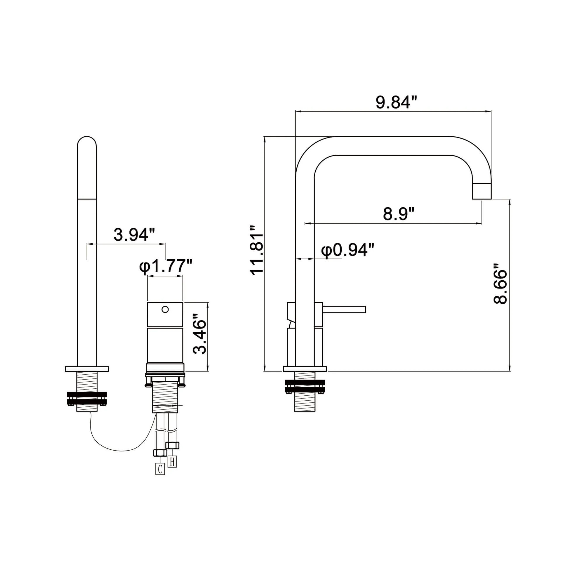 Bathroom Sink Faucet Single Handle Hot Cold Water Mixer Tap Rotate Spout Washbasin Faucet