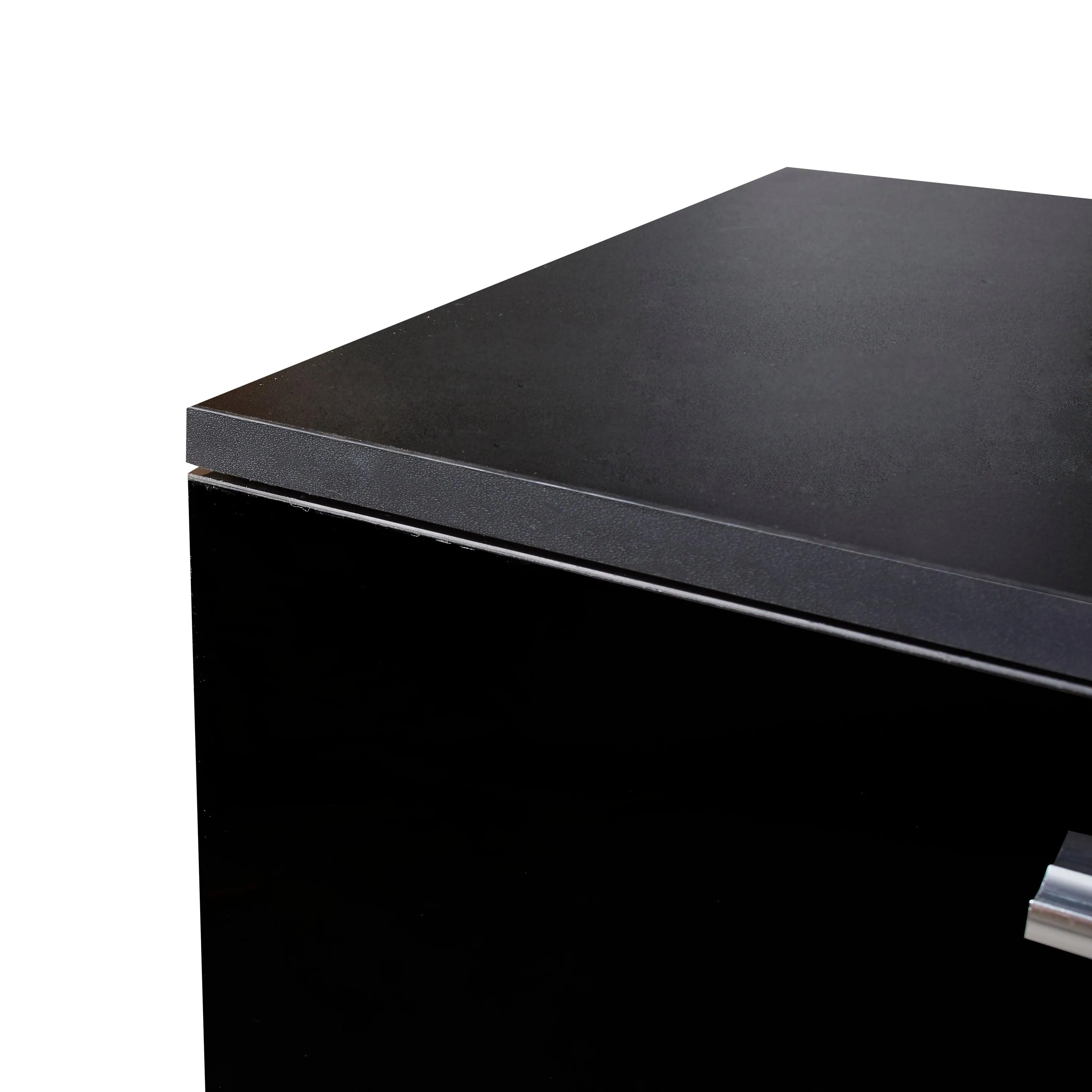 Black TV Stand for 70" TV, Media Console with 2 Cabinets & Open Shelves, Entertainment Center