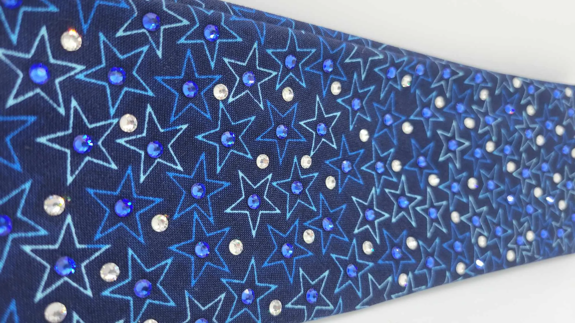 Blue Stars with Blue and Diamond Clear Austrian Crystals (Sku6188)