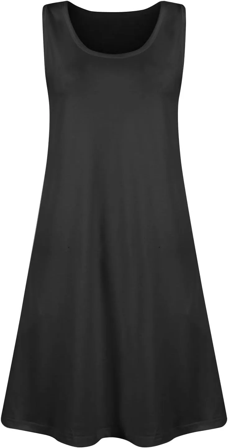 Boho Dresses for Women 2025 Summer Casual Baggy Sleeveless Midi Tank Dress Plus Size Comfy Beach Vacation Sundresses