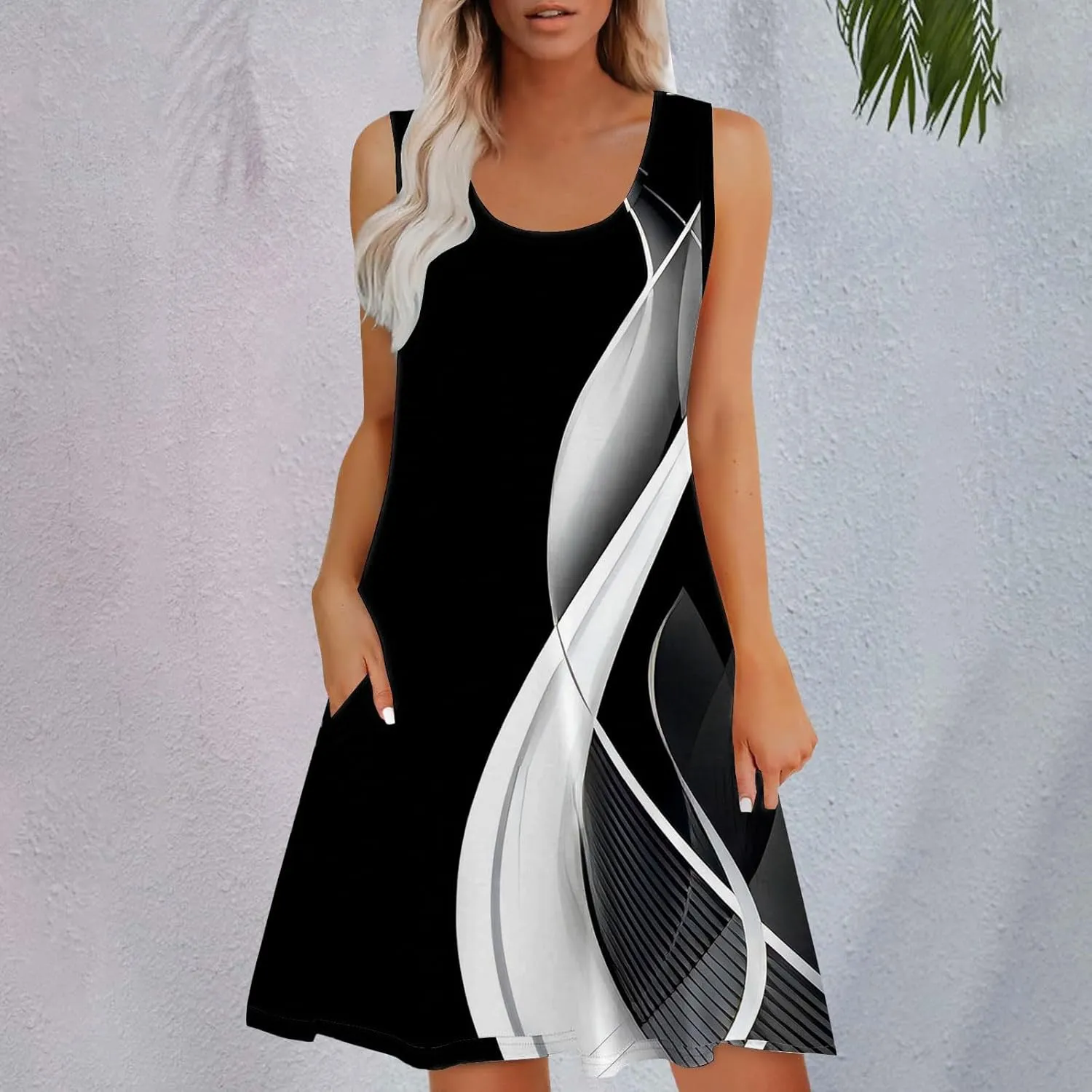 Boho Dresses for Women 2025 Summer Casual Baggy Sleeveless Midi Tank Dress Plus Size Comfy Beach Vacation Sundresses
