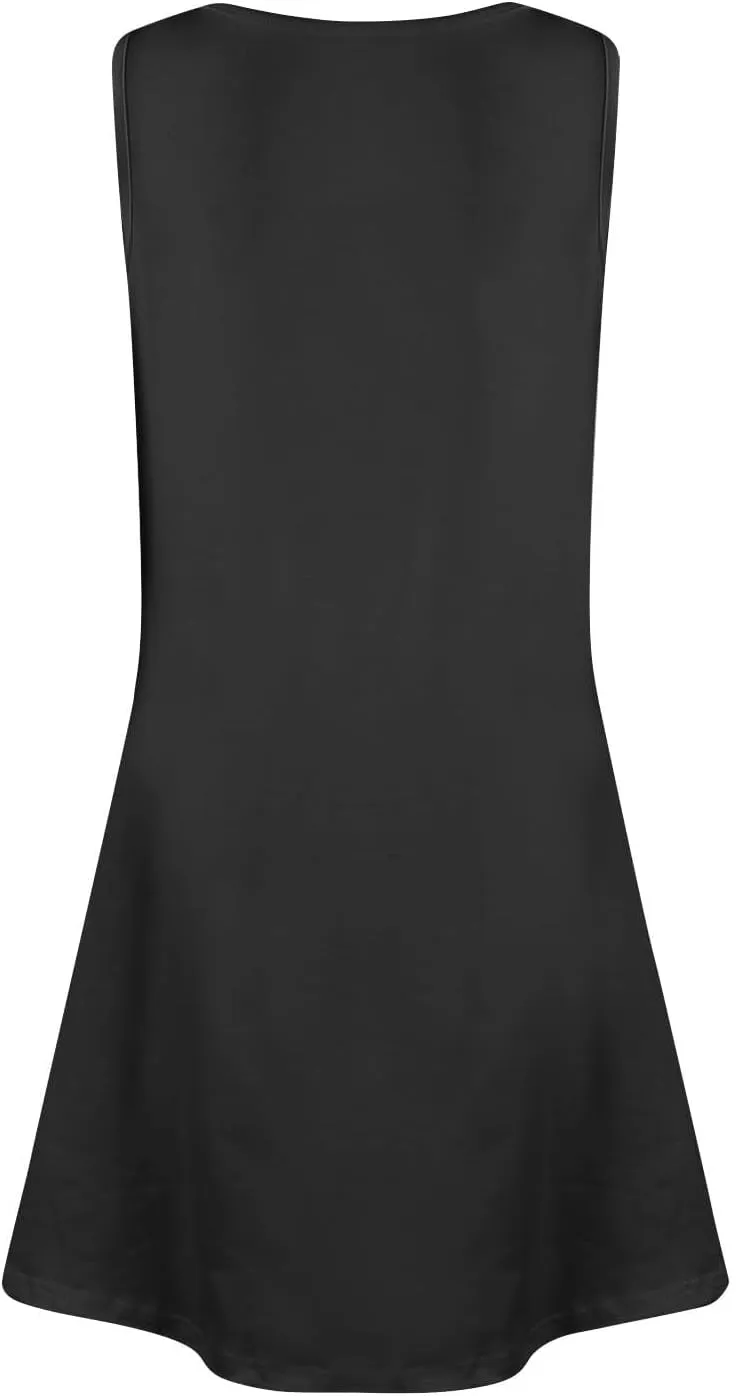 Boho Dresses for Women 2025 Summer Casual Baggy Sleeveless Midi Tank Dress Plus Size Comfy Beach Vacation Sundresses
