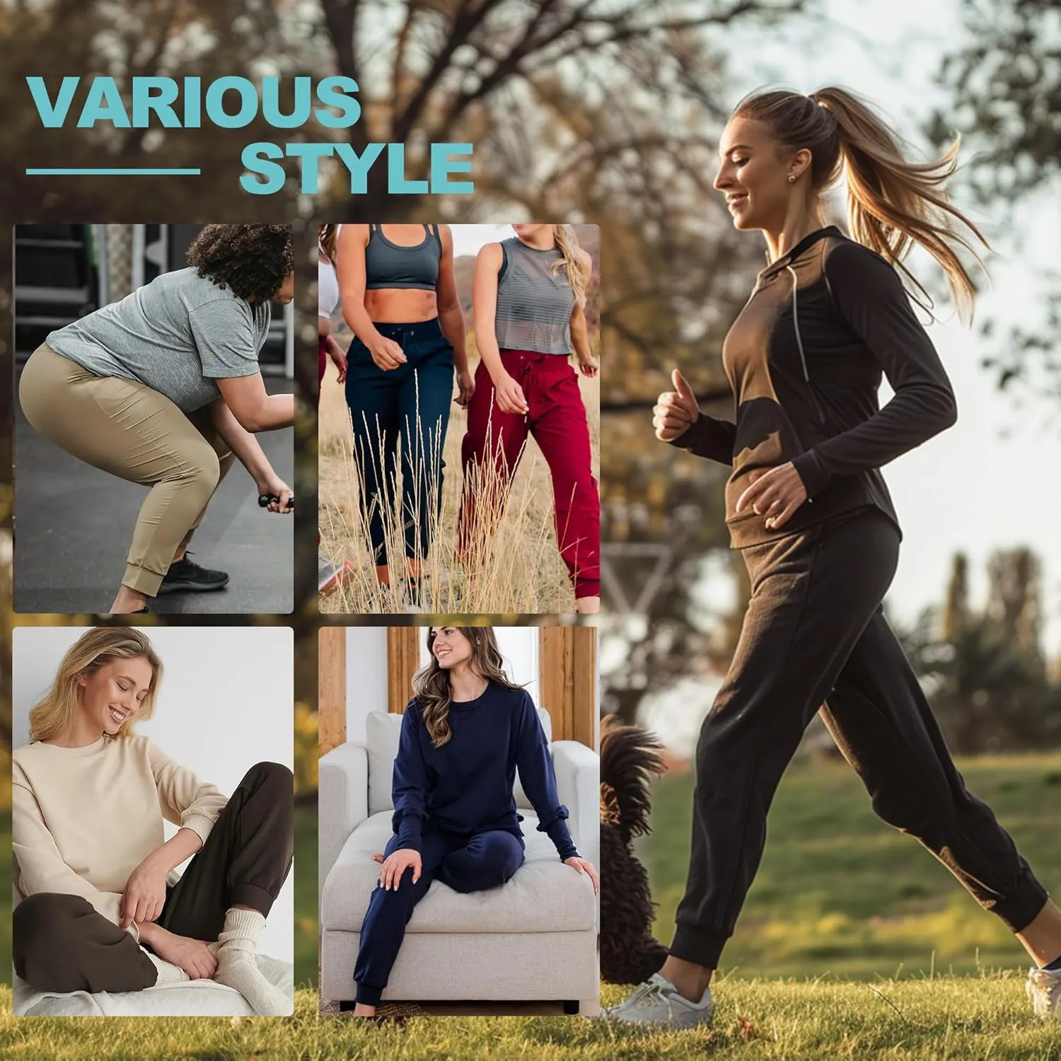 CAMPSNAIL Joggers for Women with Pockets - Womens Sweatpants Yoga Lounge Relaxed-fit Pants for Workout Running