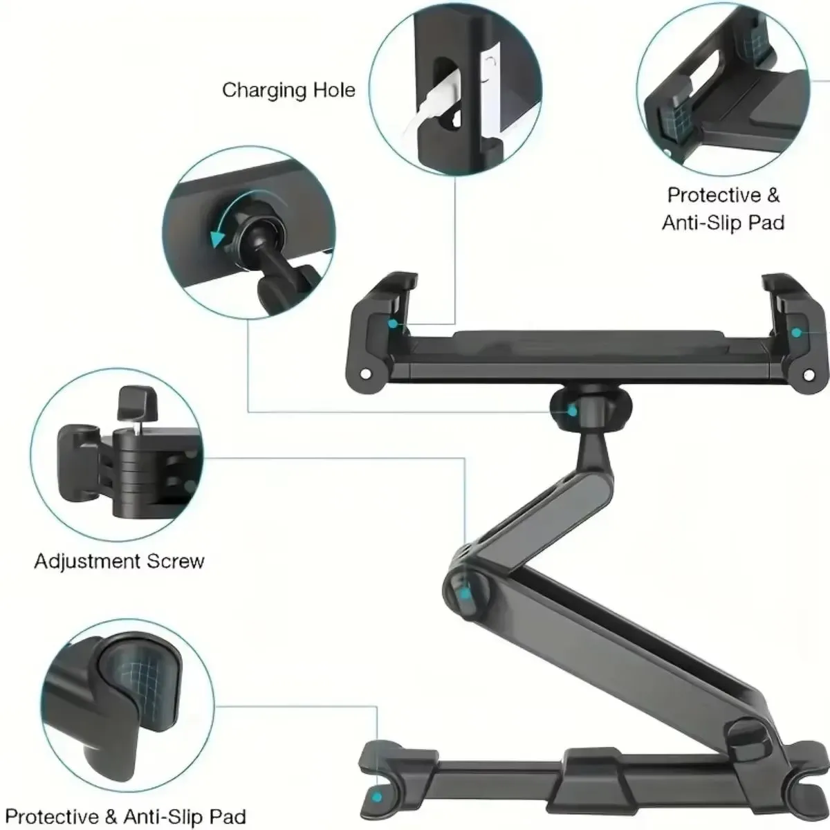 Car Tablet Holder, Headrest Tablet Mount Headrest Stand