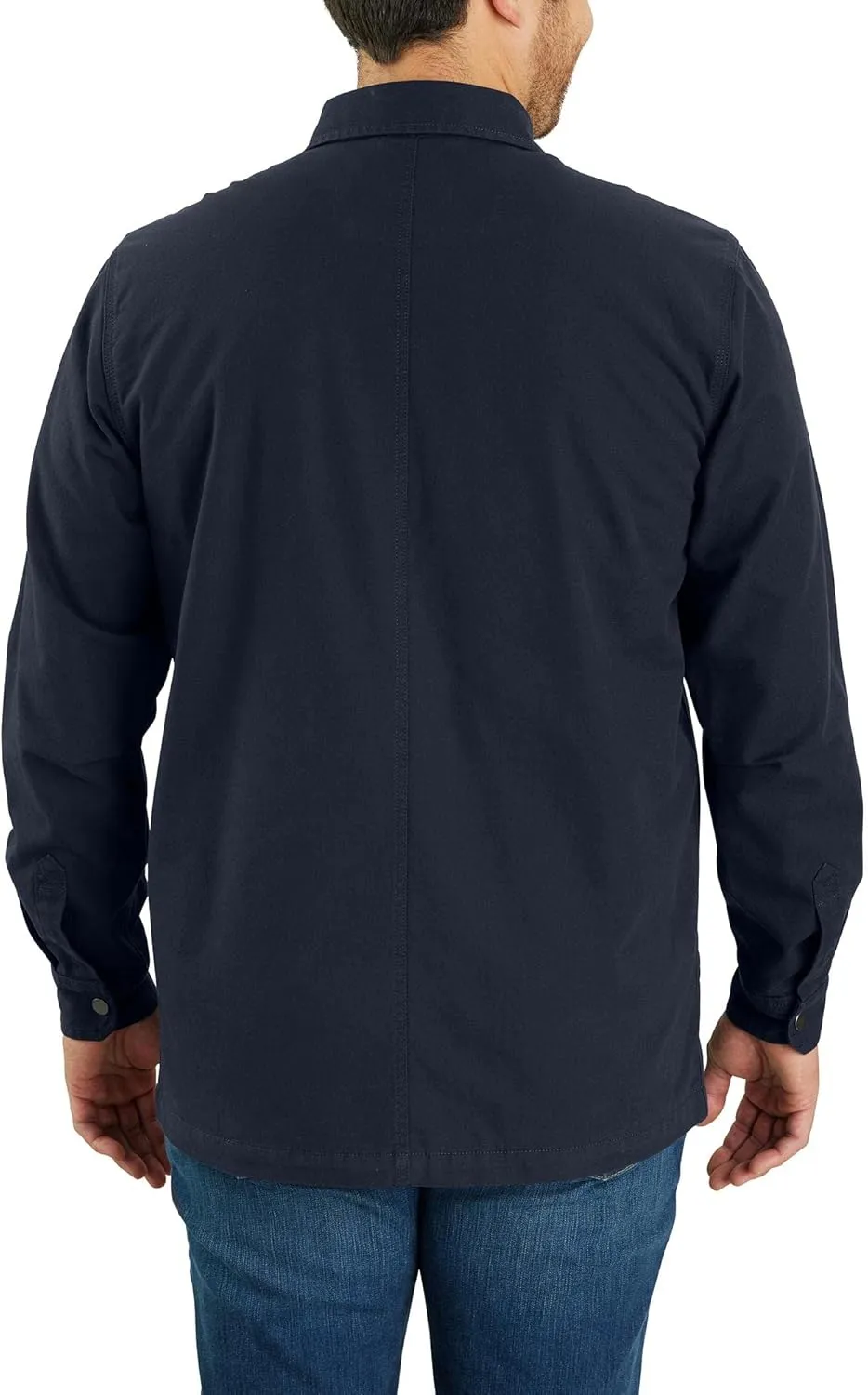 Carhartt Men's Rugged Flex Relaxed Fit Canvas Fleece-Lined Snap-Front Shirt Jac