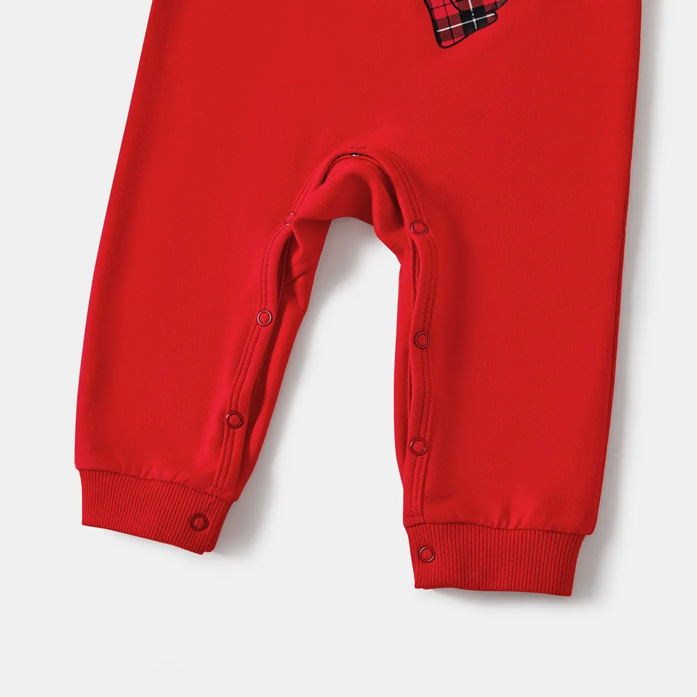 Christmas Family Matching Reindeer Print Red Tops