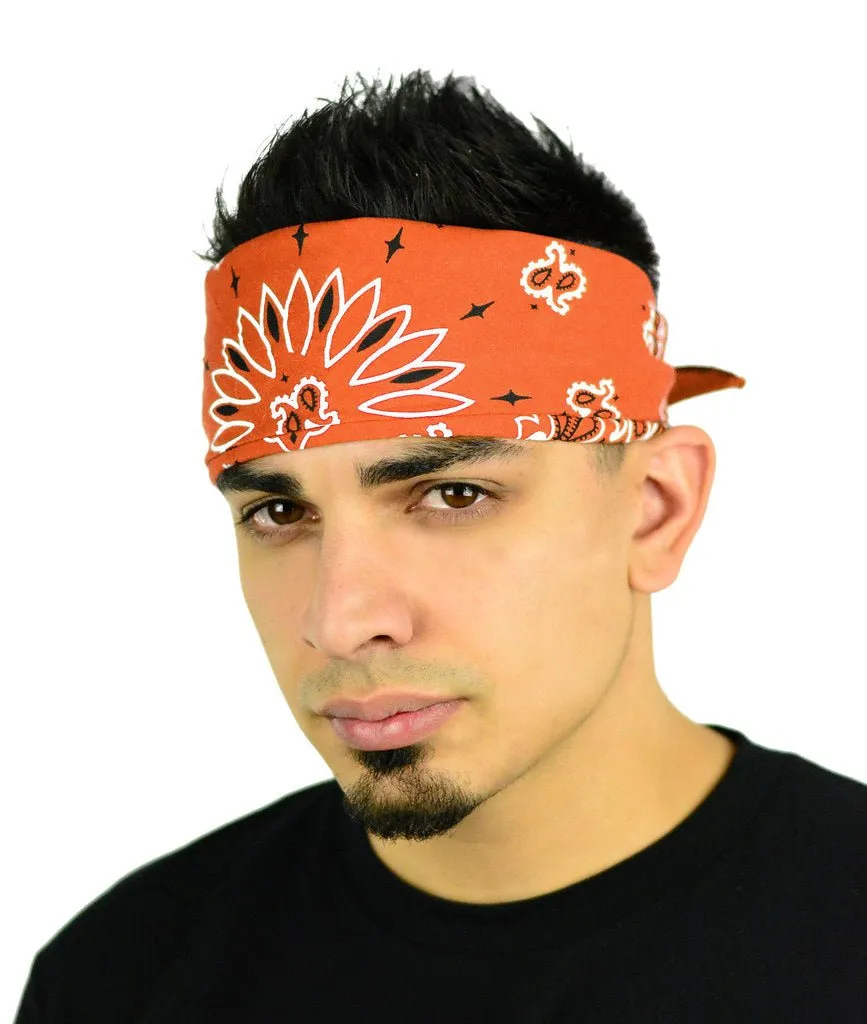 Classic Paisley or Solid Color 27" x 27" Bandanas