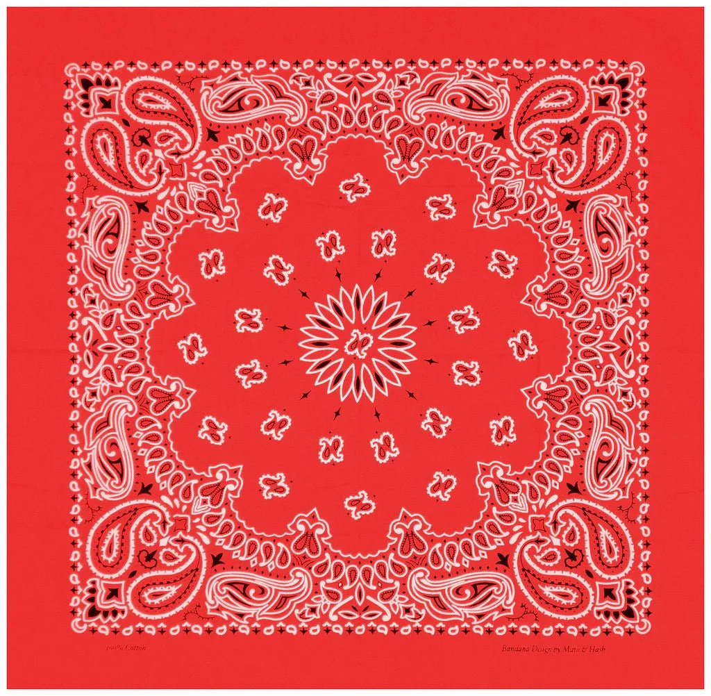 Classic Paisley or Solid Color 27" x 27" Bandanas