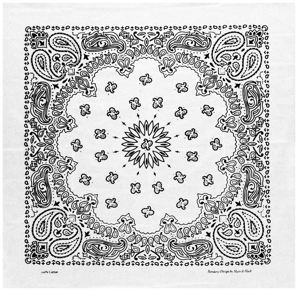Classic Paisley or Solid Color 27" x 27" Bandanas