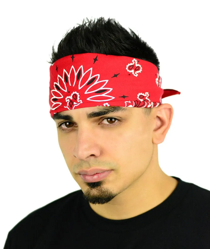 Classic Paisley or Solid Color 27" x 27" Bandanas