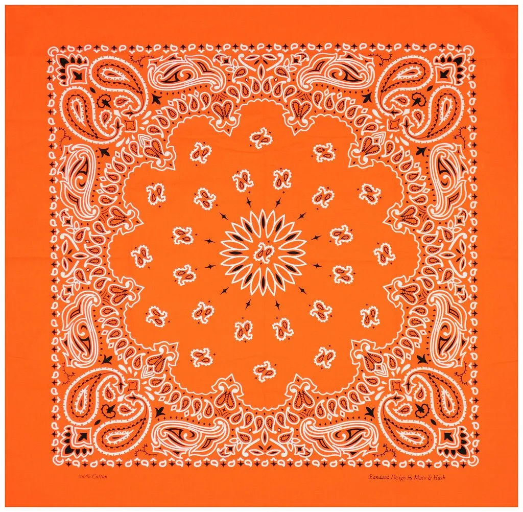 Classic Paisley or Solid Color 27" x 27" Bandanas