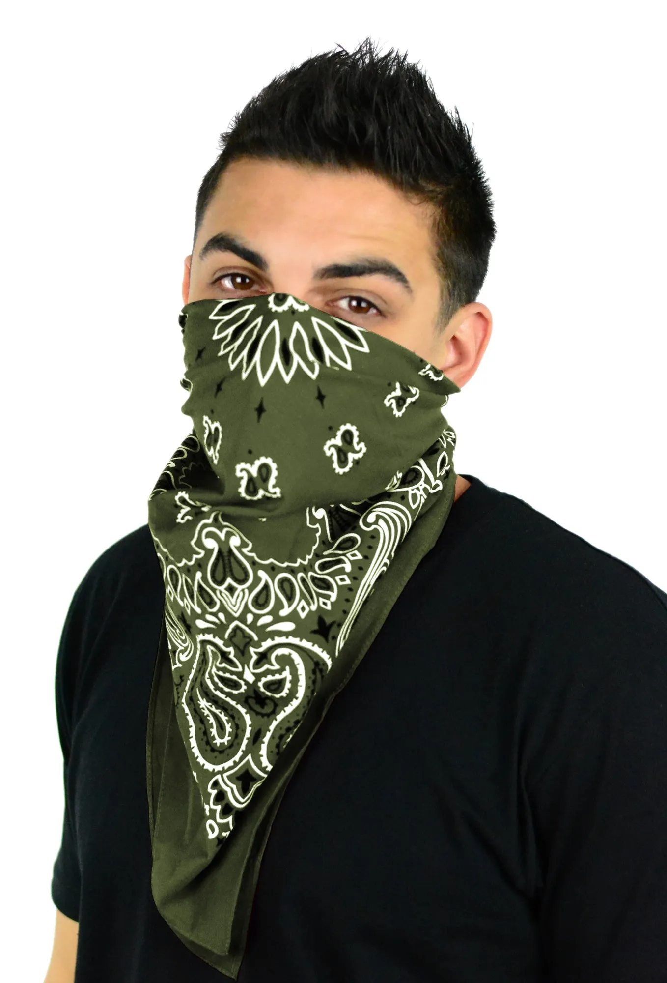 Classic Paisley or Solid Color 27" x 27" Bandanas