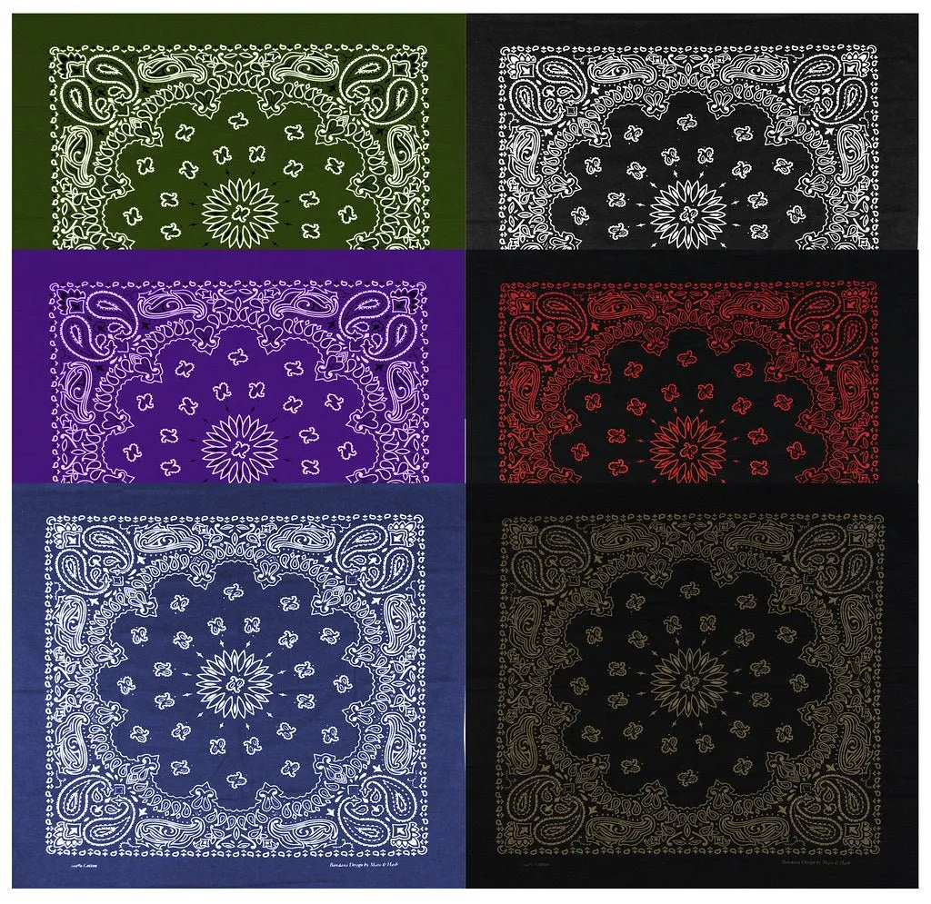 Classic Paisley or Solid Color 27" x 27" Bandanas