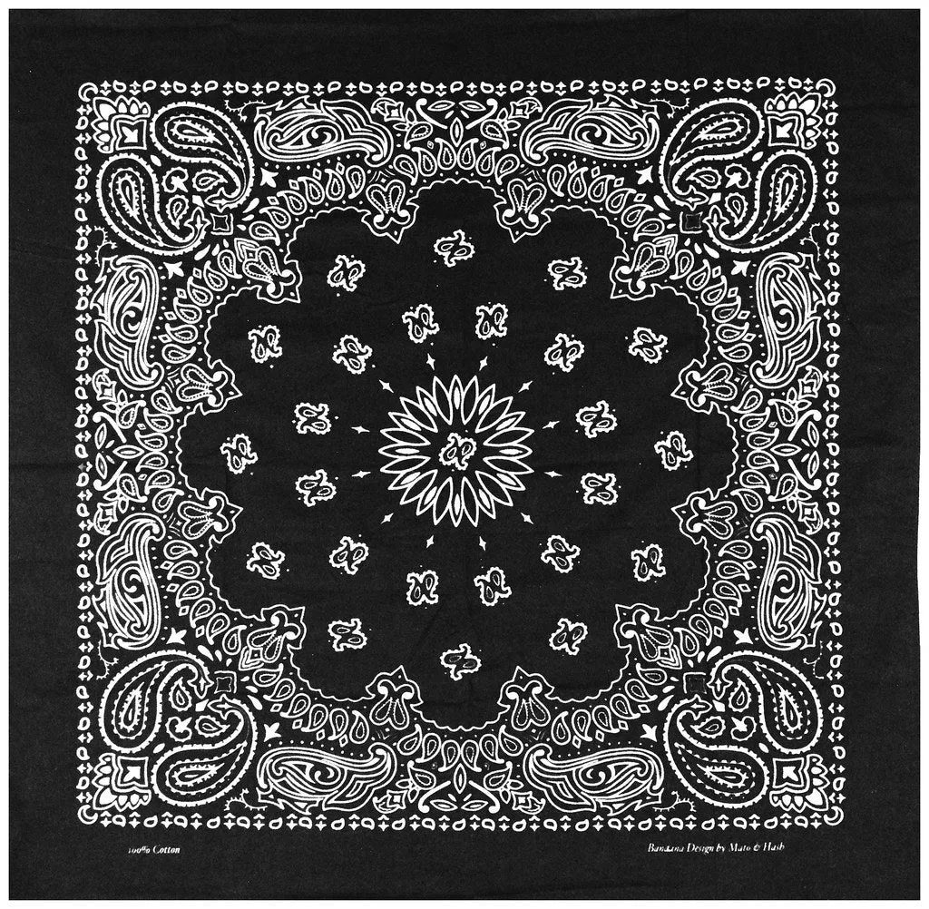 Classic Paisley or Solid Color 27" x 27" Bandanas