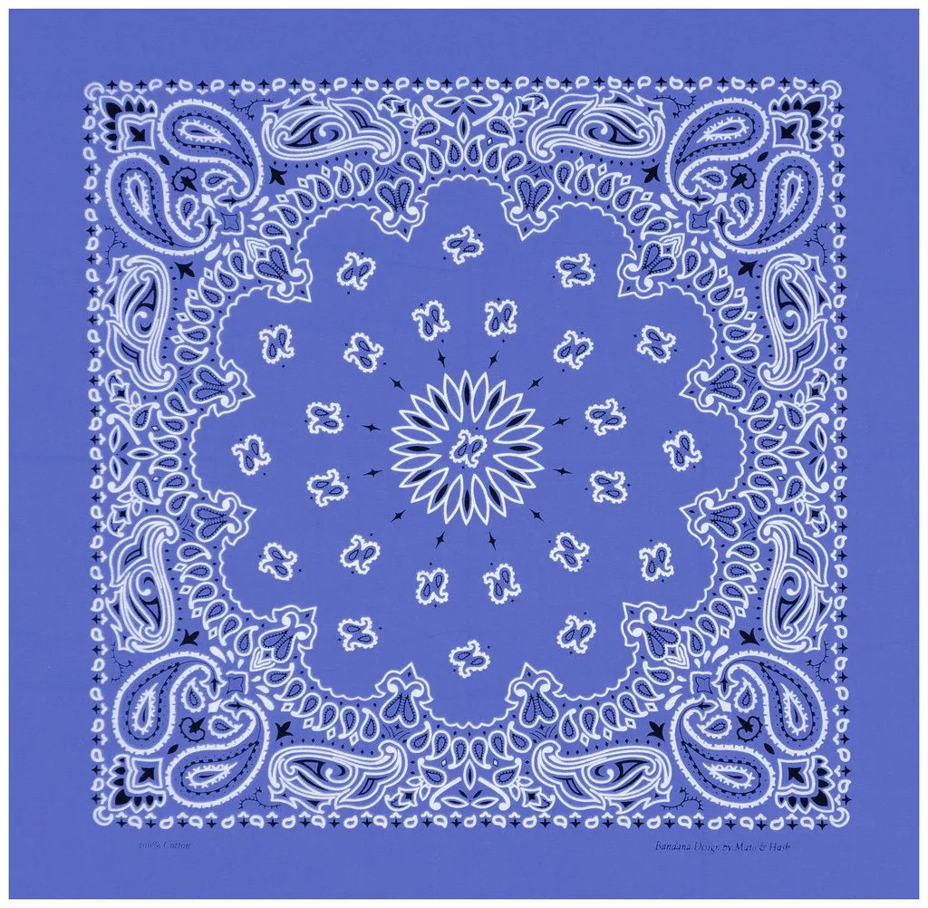 Classic Paisley or Solid Color 27" x 27" Bandanas