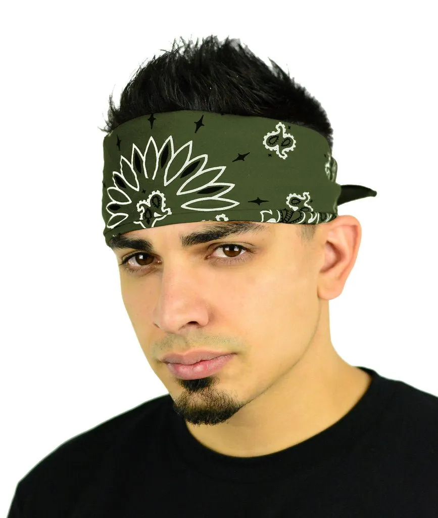 Classic Paisley or Solid Color 27" x 27" Bandanas