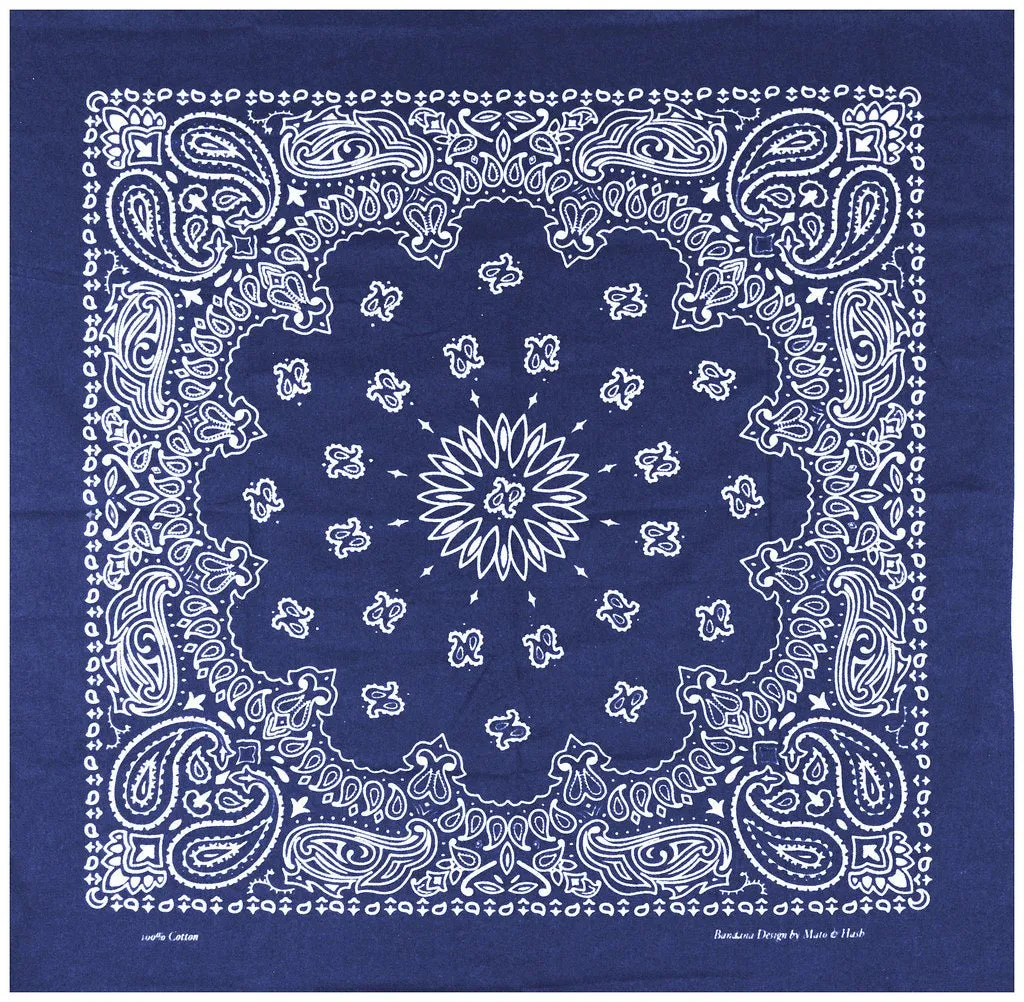 Classic Paisley or Solid Color 27" x 27" Bandanas