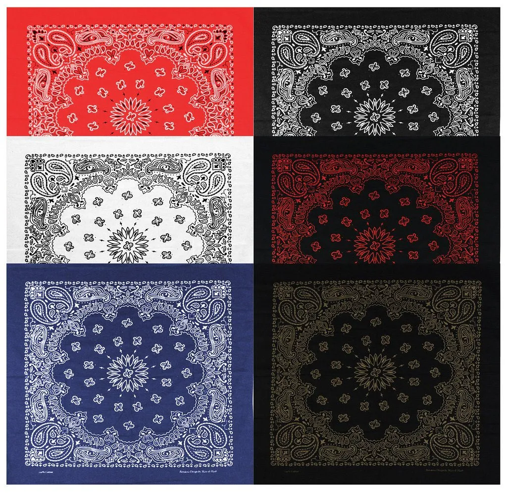 Classic Paisley or Solid Color 27" x 27" Bandanas