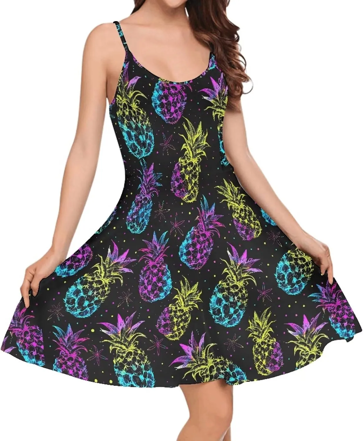 Coloranimal Women's Summer Sleeveless Casual Swing Dresses with Loose Fit Beach Sundress