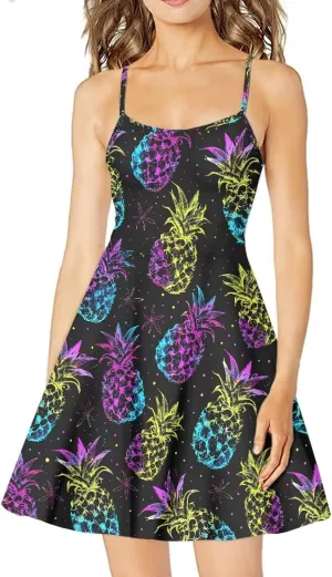 Coloranimal Women's Summer Sleeveless Casual Swing Dresses with Loose Fit Beach Sundress