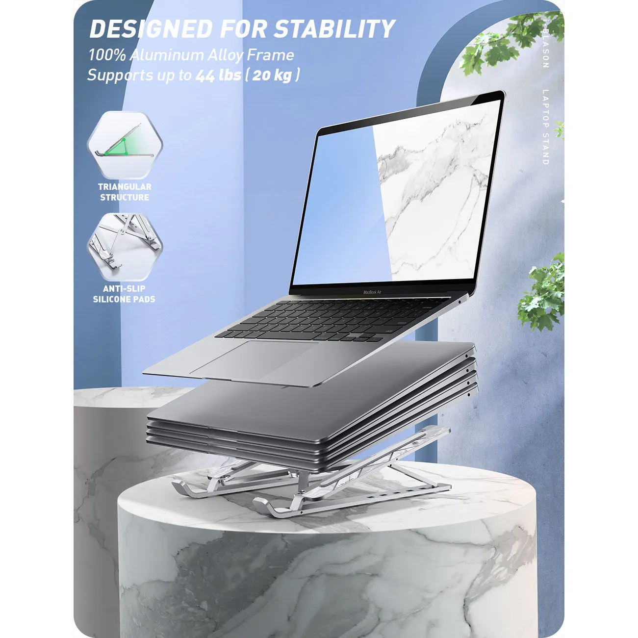 Silver Cosmo Laptop Stand - Stylish and Practical