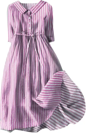 Cotton Linen Dresses for Women Summer Embroidered Sleeve A Line Comfy Cotton Maxi Dress Trendy Summer Vacation Clothes