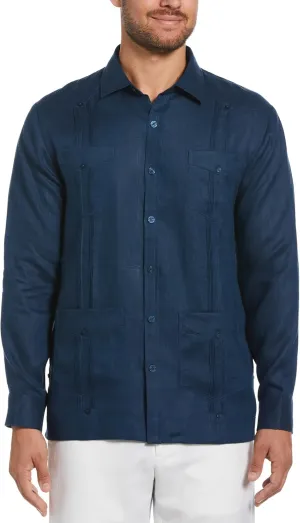 Cubavera Men's 100% Linen Four-Pocket Long Sleeve Guayabera Shirt, Pintuck Detail, Relaxed Fit (Available in Big & Tall)