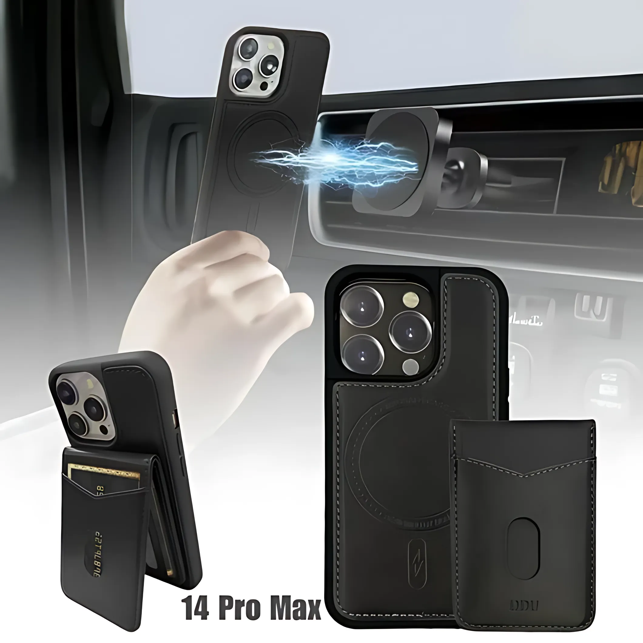 DDU Magnetic Phone Case with Detachable Card Holder