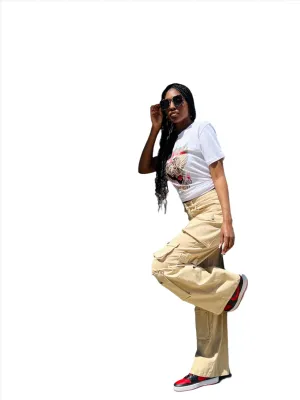 Denim cargo pants
