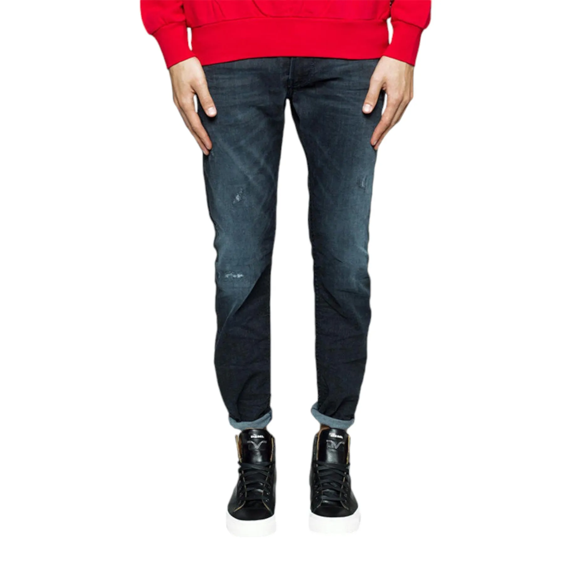 DIESEL THOMMER 0683Q Mens Denim Jeans Distressed Stretch Slim Fit Skinny Pants