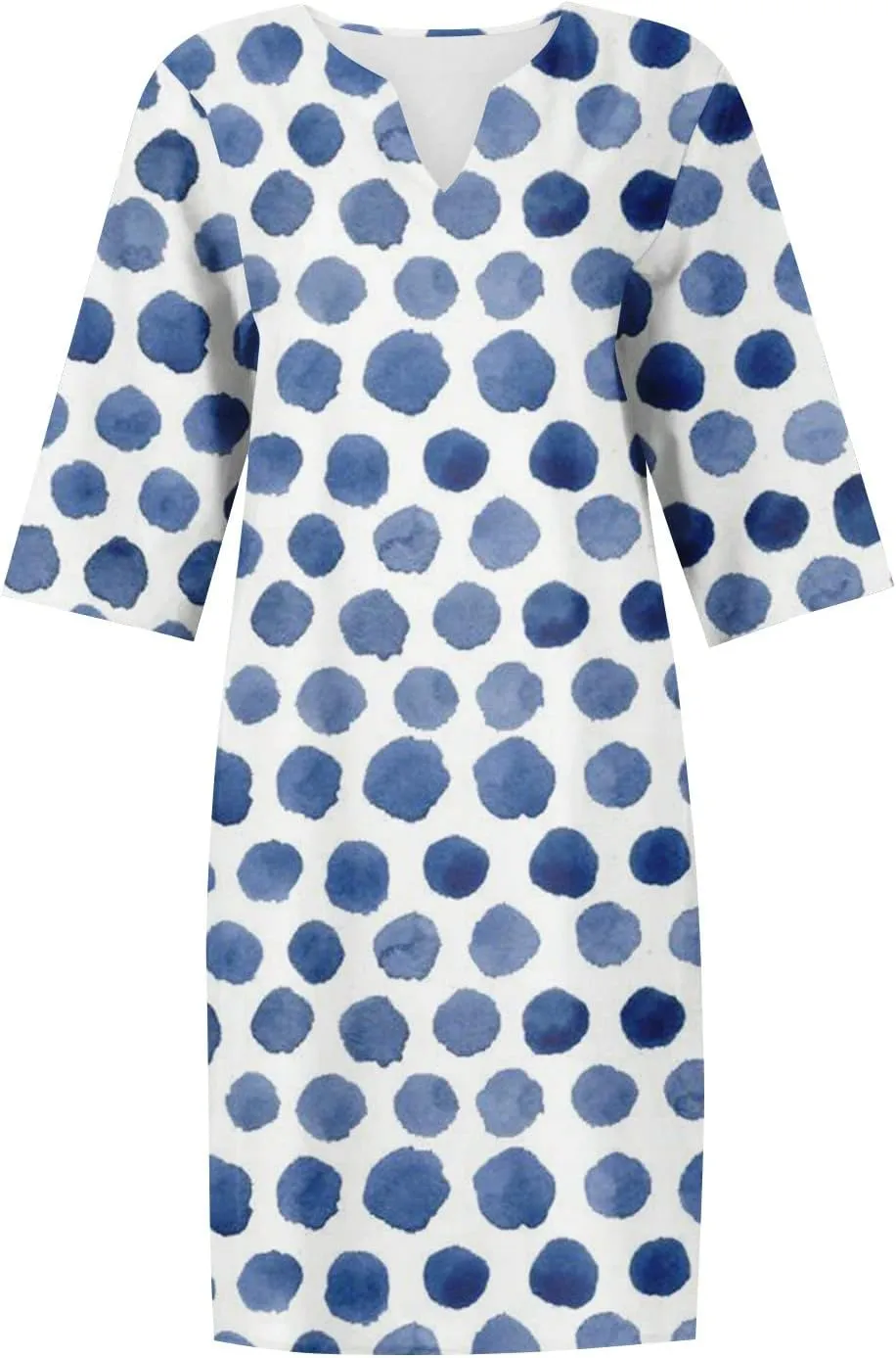 Dresses for Women Fashion Summer Polka Dot Printed Dresses Casual Comfy V-Neck Half Sleeve Fitted Dresses