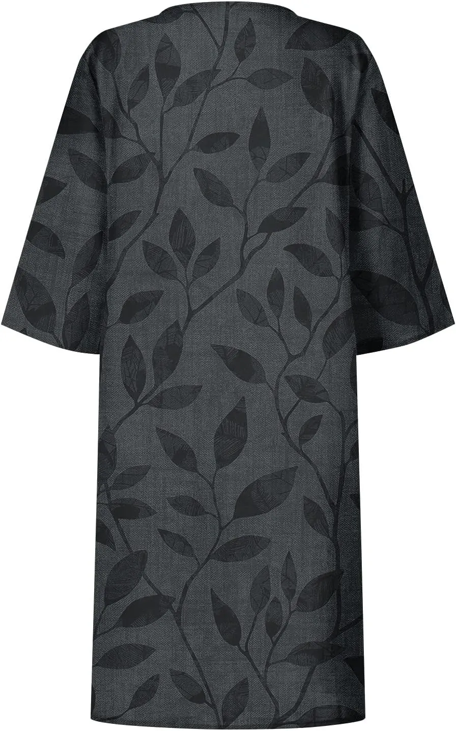 Dresses for Women Fashion Summer Polka Dot Printed Dresses Casual Comfy V-Neck Half Sleeve Fitted Dresses