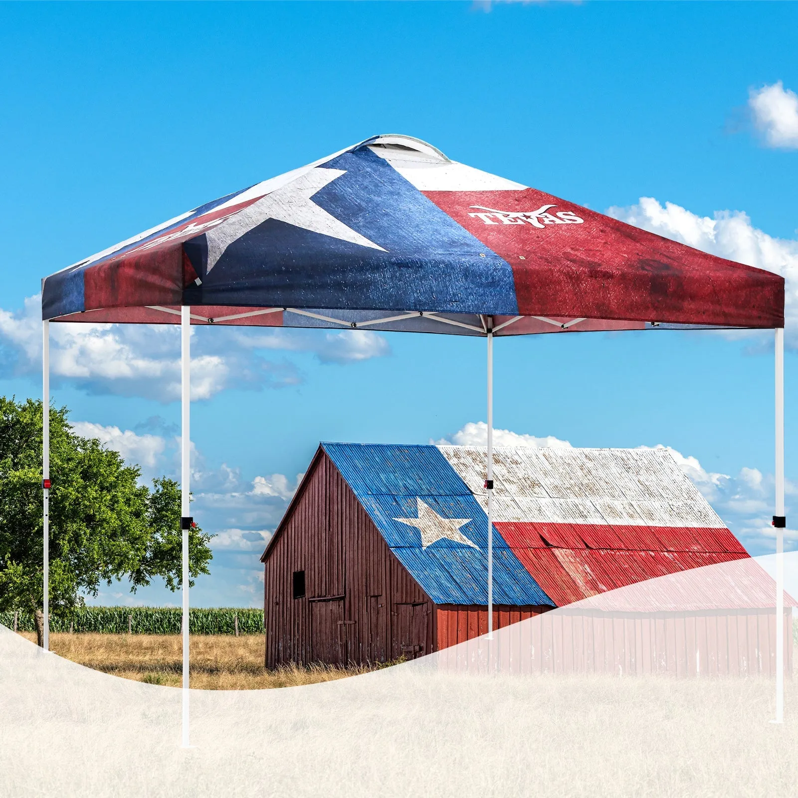 Eagle Peak SHADE GRAPHiX Easy Setup 10x10 Pop Up Canopy Tent with Digital Printed Tex