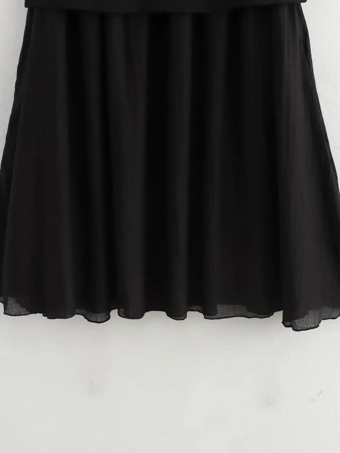efvandoloe Summer Knitted Spliced Pleated Long Skirts Women Elegant Beige Skirt