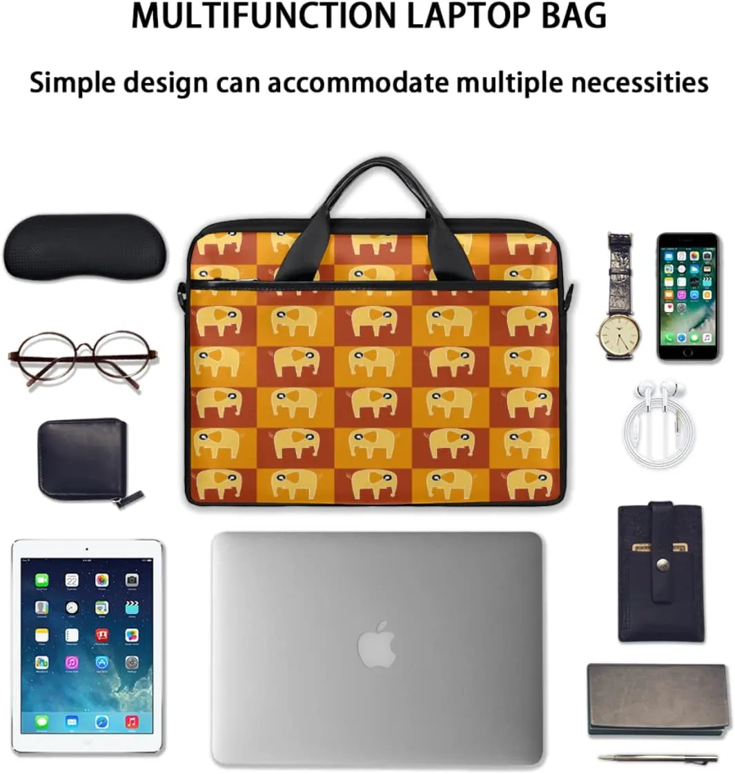 Elegant Floral Flower Laptop Shoulder Messenger Bag Waterproof Laptop Briefcase Handle Padded Strap