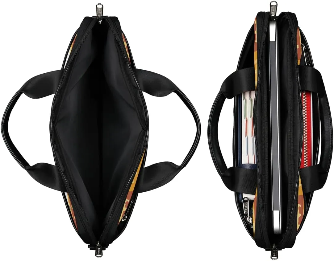 Elegant Floral Flower Laptop Shoulder Messenger Bag Waterproof Laptop Briefcase Handle Padded Strap