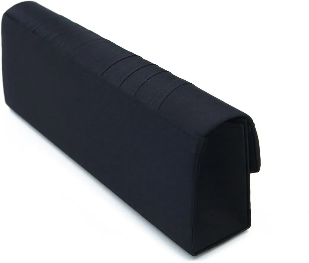 Elegant Pleated Satin Flap Rhinestones Clutch Evening Bag - Diff Colors Avail