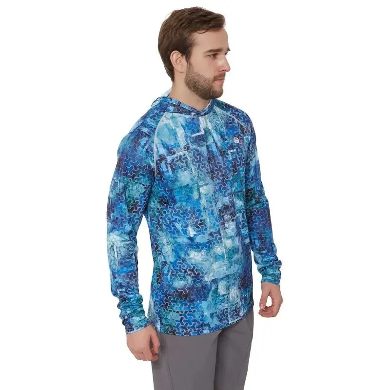 FHM Hoodie Mark Print Blue