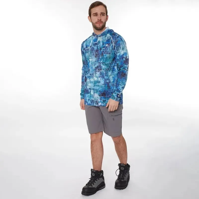 FHM Hoodie Mark Print Blue
