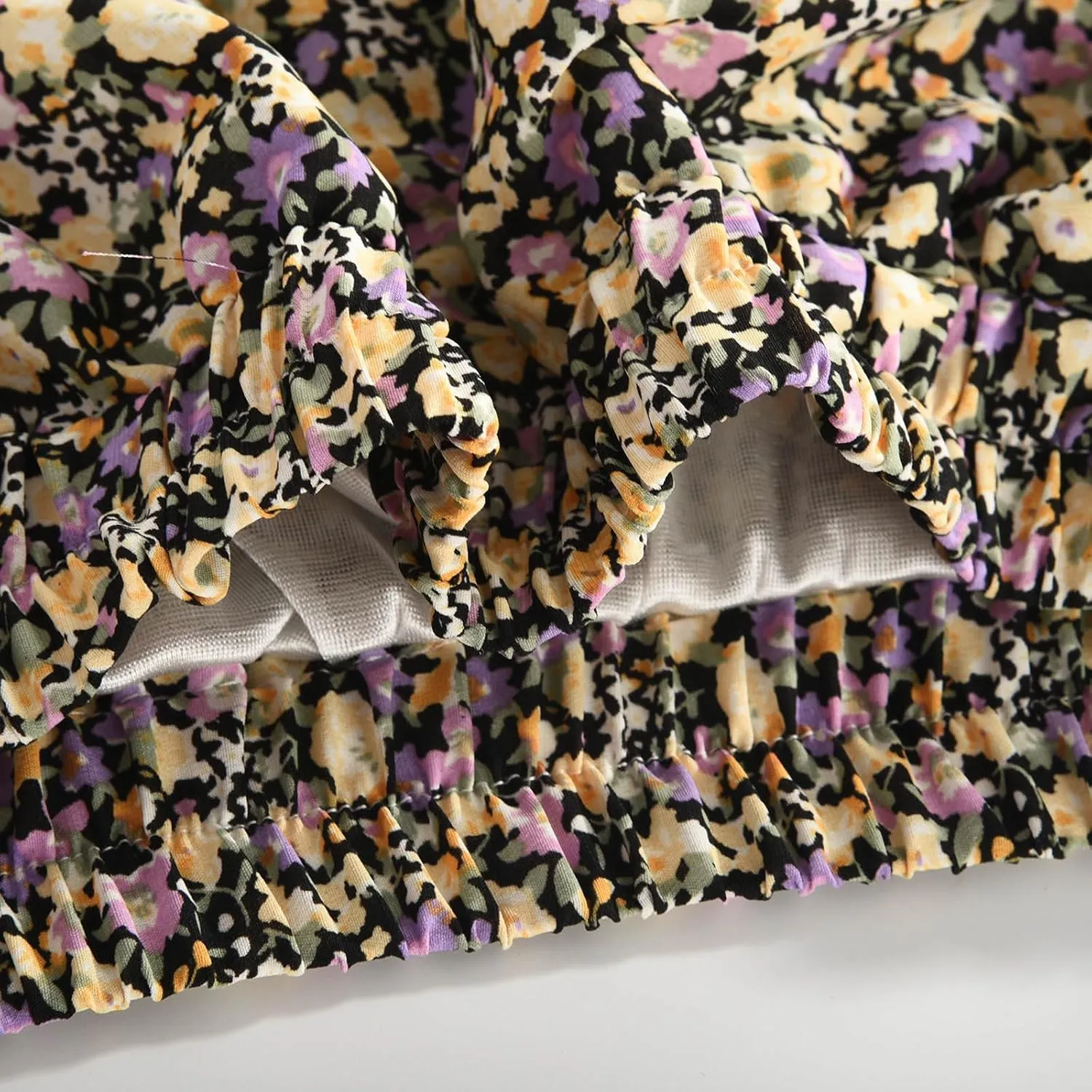 Floral Skirts for Women High Waist Flared Maxi Skirts Summer Vacation Beach Boho Flower Print Ruffle Swing Skirt